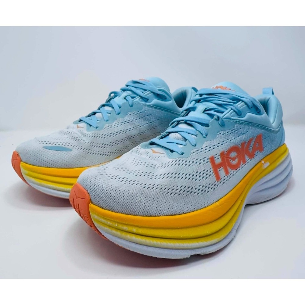 Hoka One One Light Blue Orange Yellow Men's Athletic Running Shoes